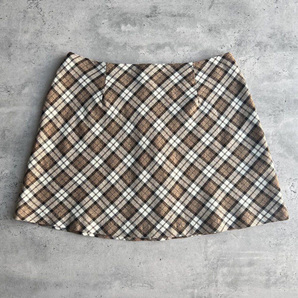 Preppy academia plaid mini skirt